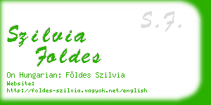 szilvia foldes business card